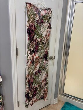 Tropical Print Sleeveless Maxi Dress - Multicolor